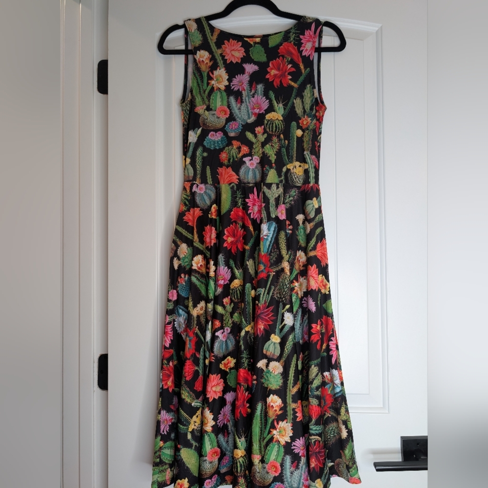 Blackmilk Desert Flower Colorful Cactus Floral Princess Midi Dress